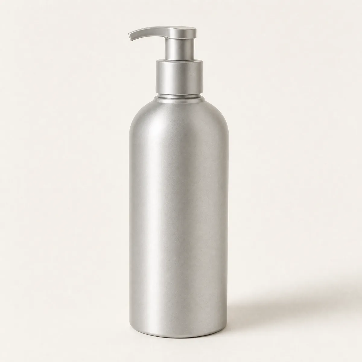Bakuchiol and Ceramide Facial Cleanser, an unmarked satin aluminium pump bottle on a warm off-white ground