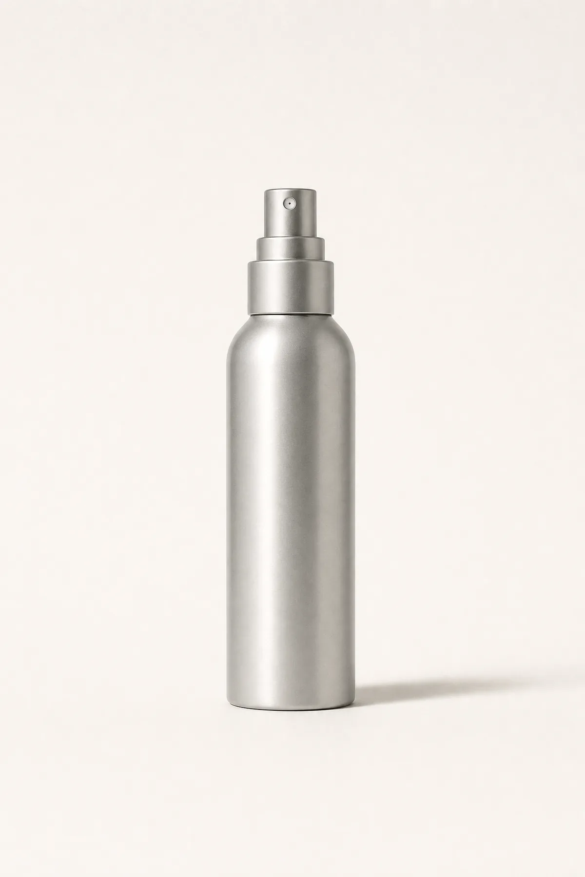 Black Rice and Hyaluronic Facial Toner, an unmarked satin aluminium mist bottle on a warm off-white ground